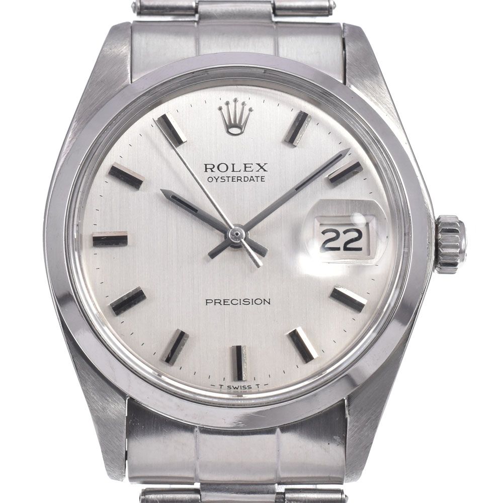 ロレックス ROLEX 6694 ヴィンテージ オイスターデイト プレシジョン Cal.1225 シルバー 手巻き メンズ 美品 腕時計 N#148557