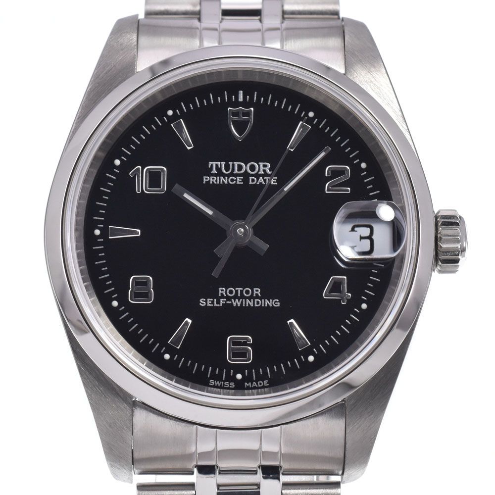 チューダー TUDOR 72000 プリンスデイト ブラック 自動巻き ボーイズ 美品 腕時計 N#148700