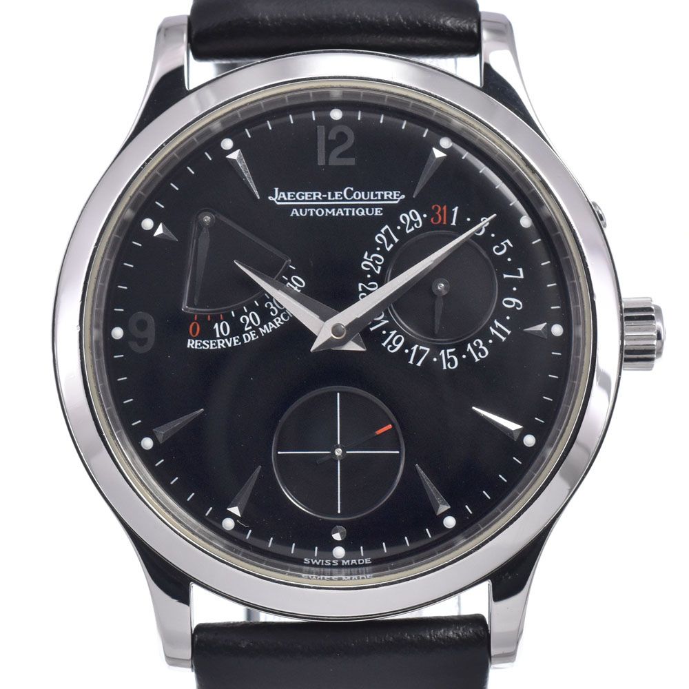 ジャガー・ルクルト JAEGER-LECOULTRE 140.8.93.S マスターブラック リザーブ ド マルシェ ブラック 自動巻き メンズ 良品 腕時計 N#148729
