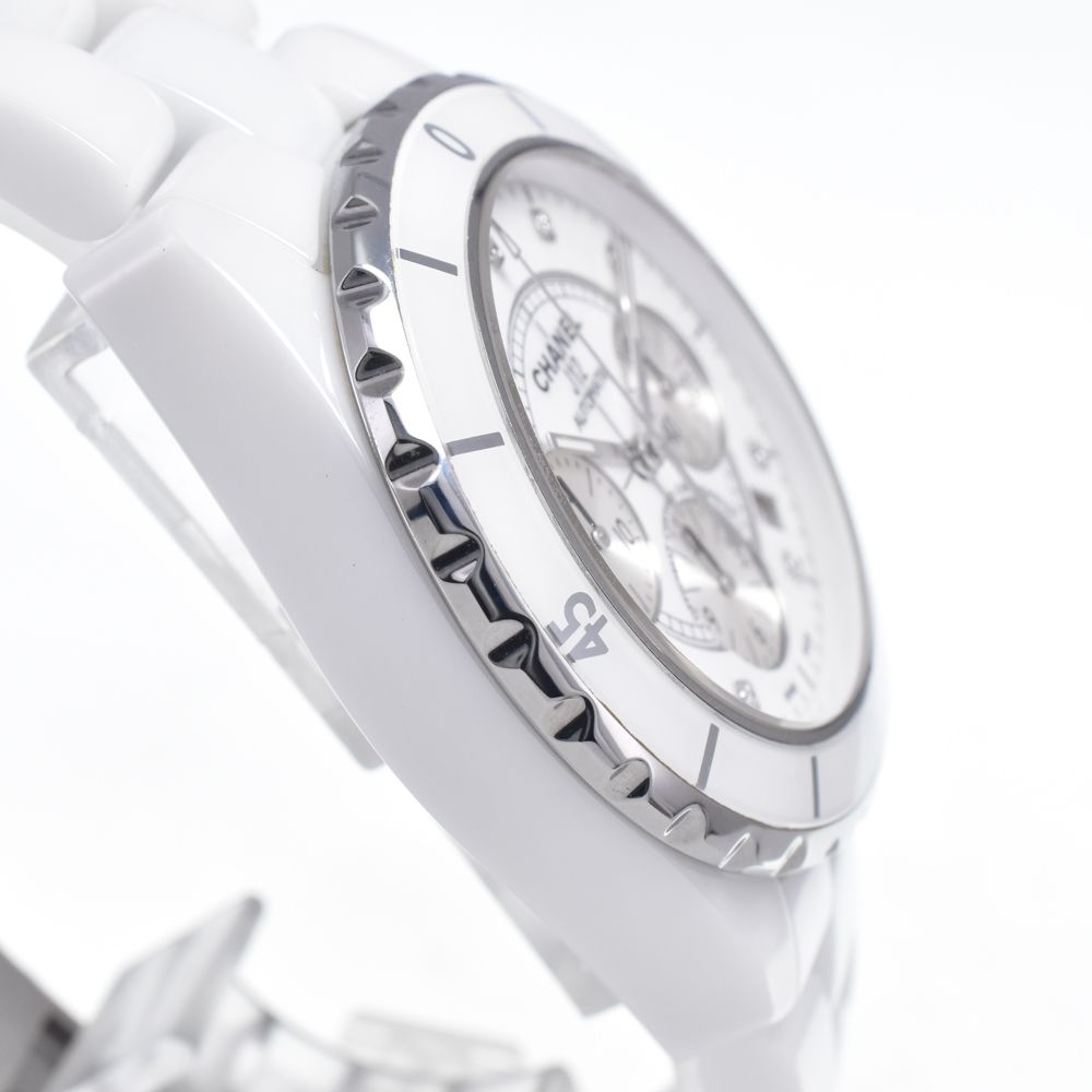 シャネル CHANEL H2009 J12 9Pダイヤ クロノグラフ ホワイト 自動巻き