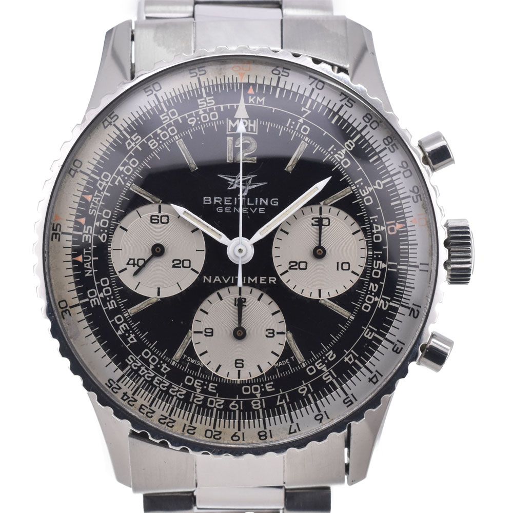 ブライトリング BREITLING Ref.806 ヴィンテージ ナビタイマー セカンド Cal.ヴィーナス 178 ブラック 手巻き メンズ 良品 腕時計 Z#148588