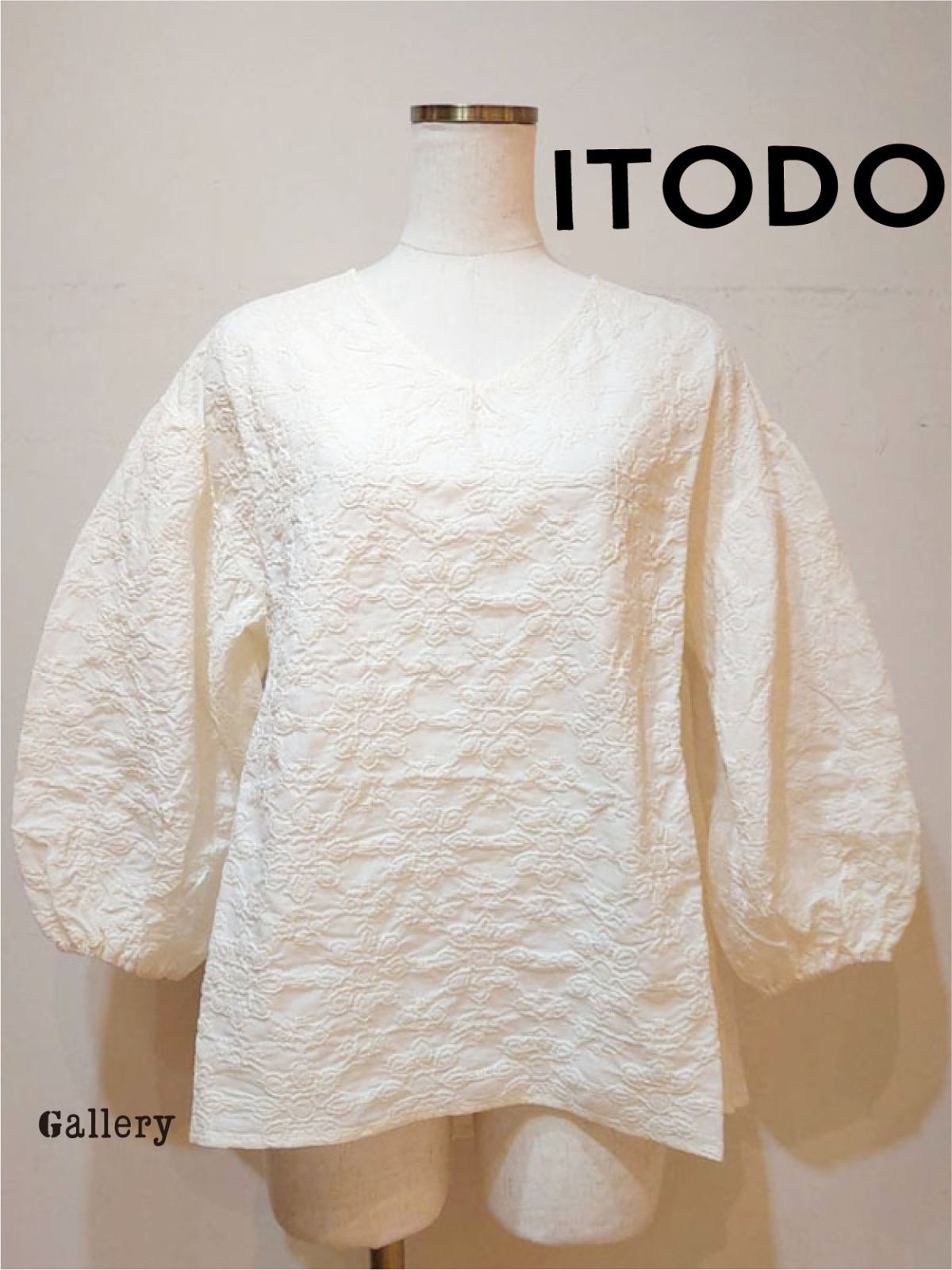 【未使用・新品】【公式正規取扱い】ITODO(イトド) ブラウス エンブロイダリー 刺繍 コットン 白