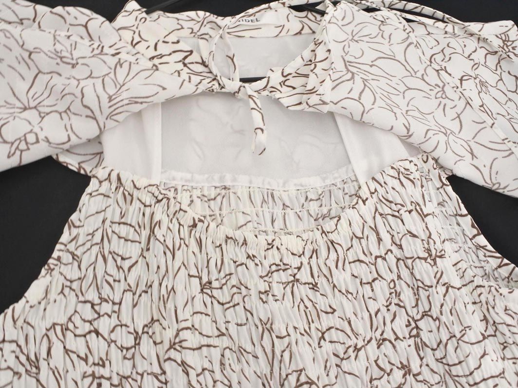 SNIDEL ノースリーブワンピース 0 アイボリー 花柄 snidel スナイデル 花柄 フレアカラー ノースリーブ ワンピース size0