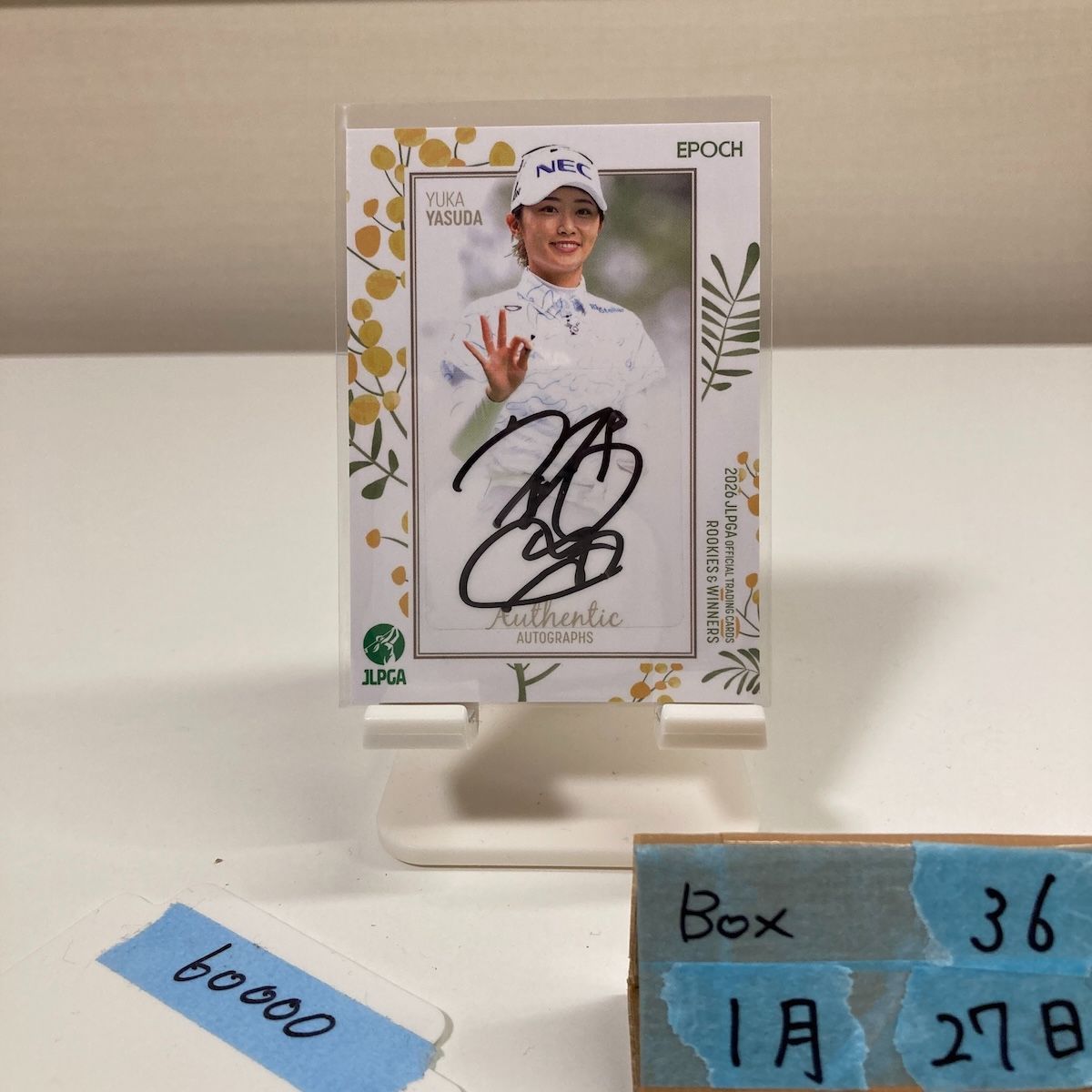 2026 Epoch JLPGA Rookies & Winners 安田祐香 Yuka Yasuda 1/9 直筆サインカード 女子プロゴルフ ファーストナンバー カード