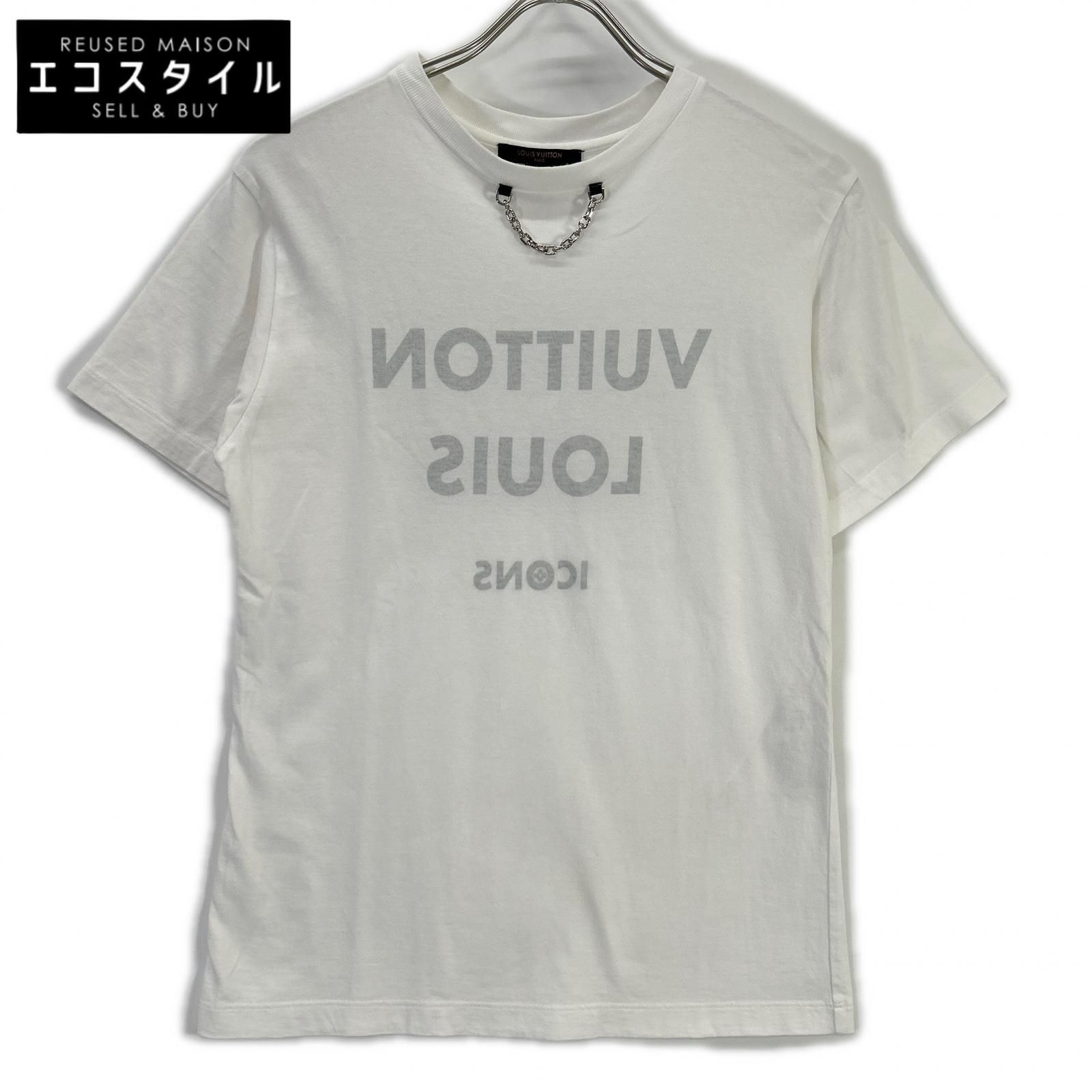 LOUIS VUITTON　ルイヴィトン　1A5TRP ホワイト チェーンデザイン 半袖Tシャツ　S