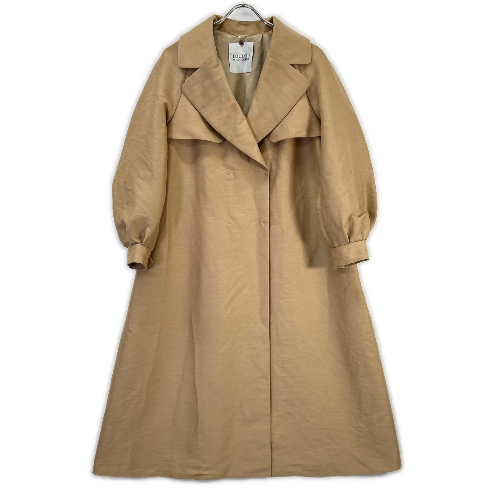 LOULOU WILLOUGHBY ベージュ　ロングコート【限定値下げ】 Loulou Willoughby ルルウィルビー ベージュ ボリュームスリーブ