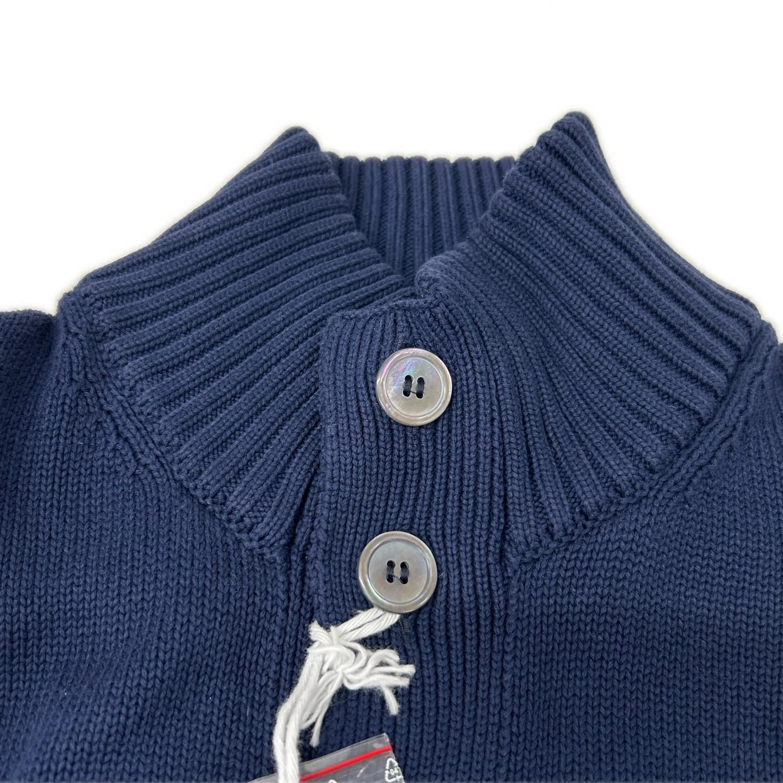 GRAN SASSO グランサッソ ネイビー スタンドカラー ニットカーディガン