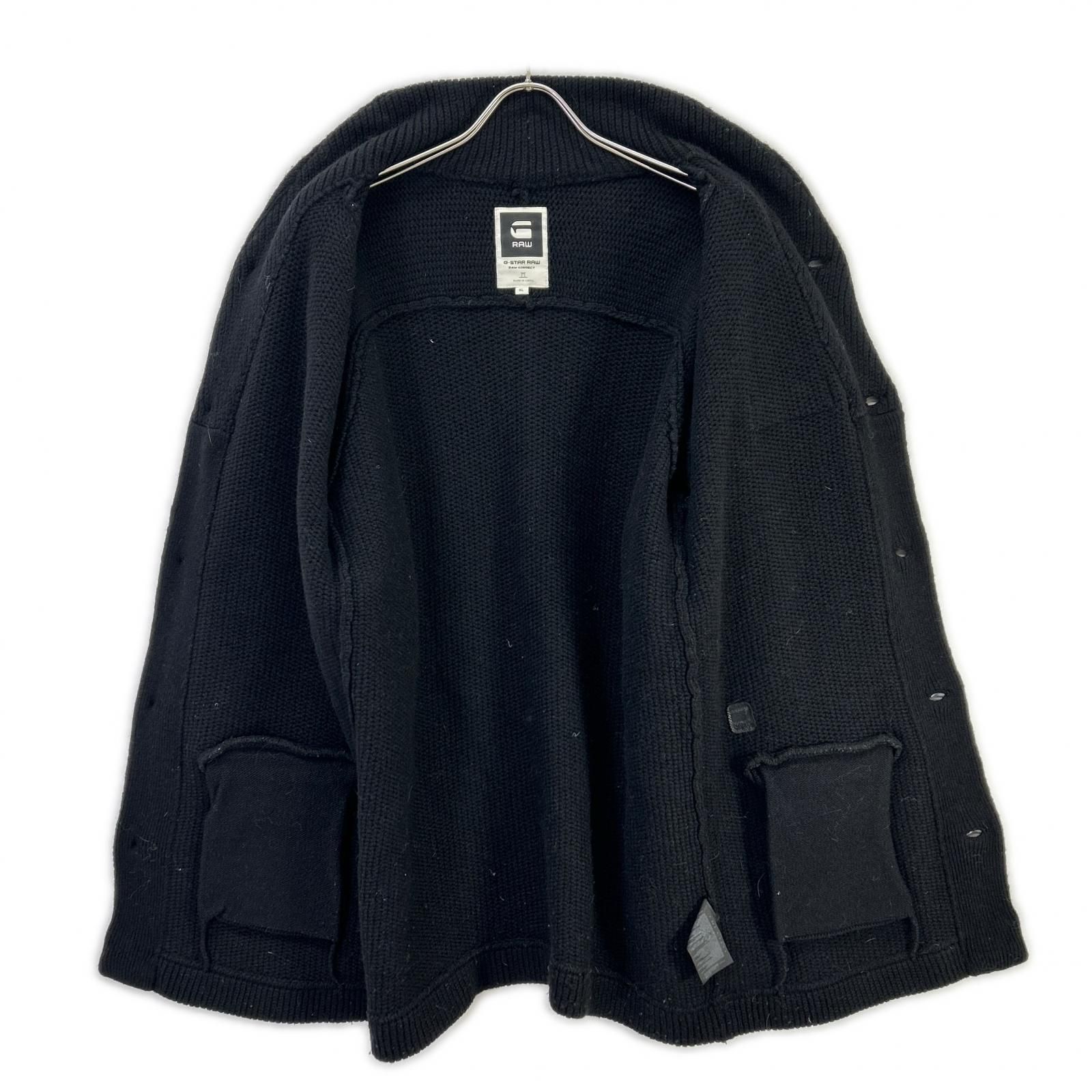G-STAR RAW ジースターロゥ ブラック ショールカラー ニット G-STAR RAW ジースターロゥ ブラック ショールカラー ニット