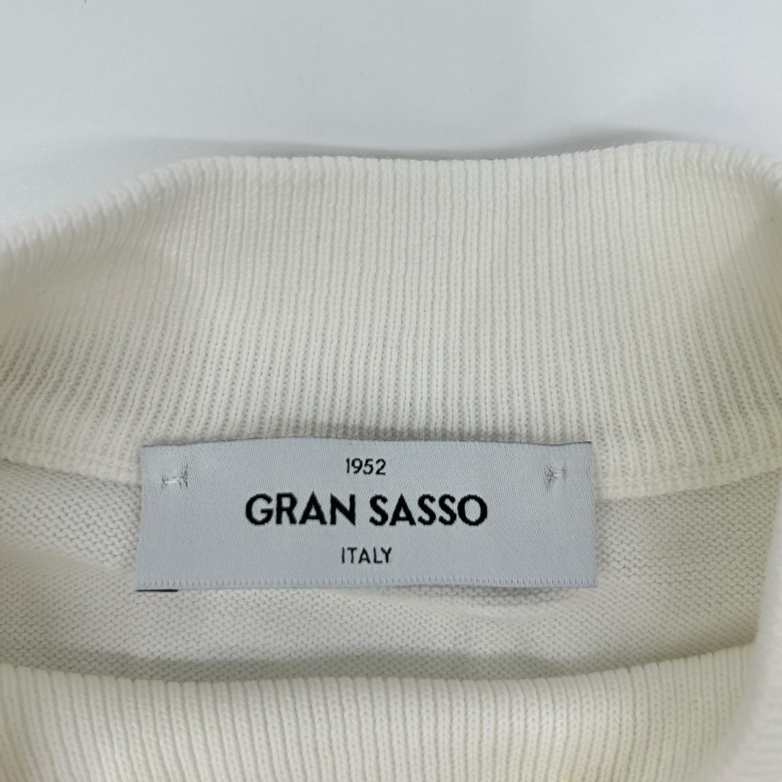 GRAN SASSO グランサッソ ホワイト モックネック コットン ニット 48