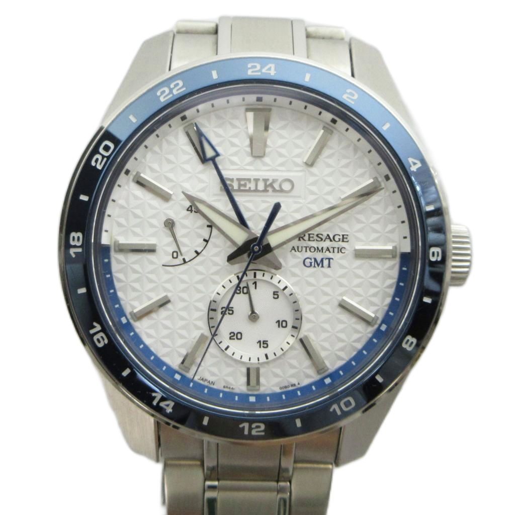セイコー SEIKO PRESAGE Prestige Line 創業140周年記念 世界限定3500本 SARF007 腕時計 自動巻き シースルーバック 白文字盤 シルバー色 /MQ