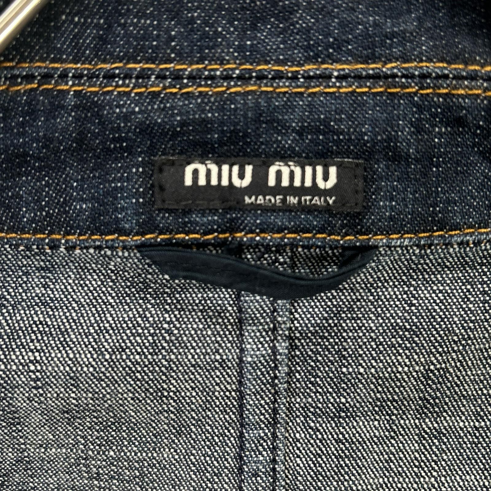 MIUMIU ミュウミュウ インディゴ ステッチデザイン テーラードデニム