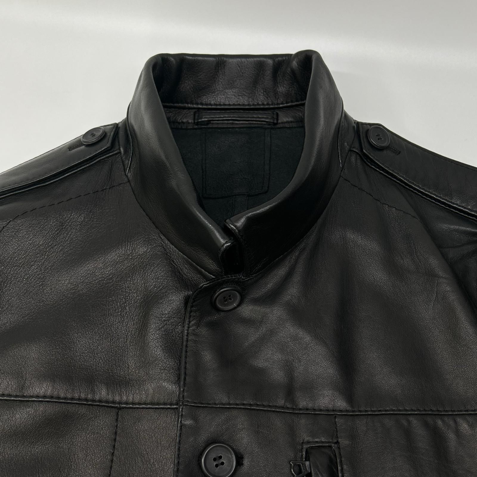 ブラックバレット バイ ニールバレット 羊革 ラムレザー ブルゾン ジャケット NeilBarrett ニールバレット ブラック 羊革 ラムレザー ミリタリー