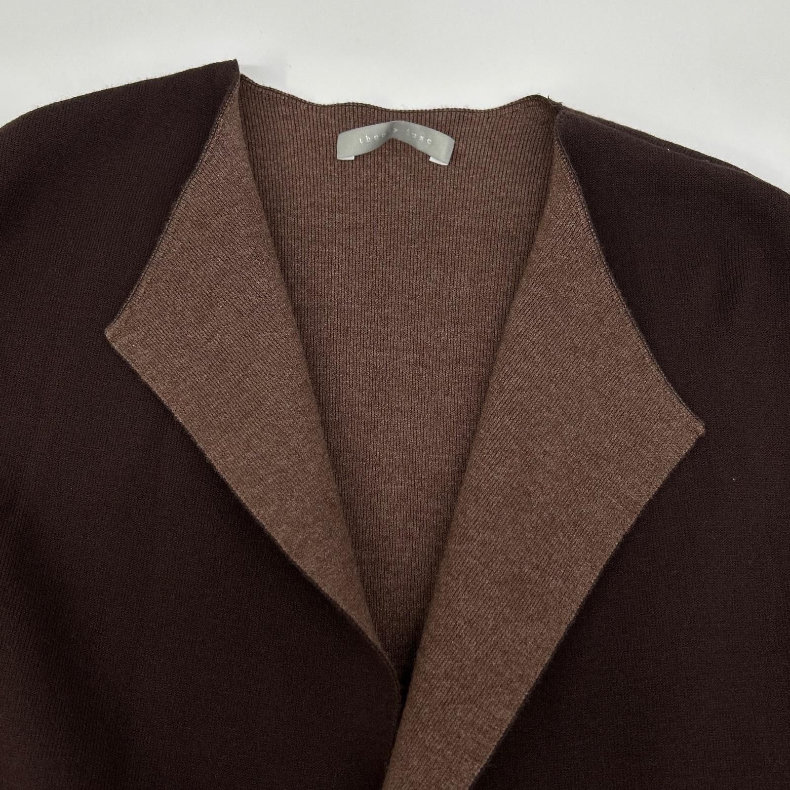 theory luxe セオリーリュクス ブラウン ニット ロングカーディガン 38