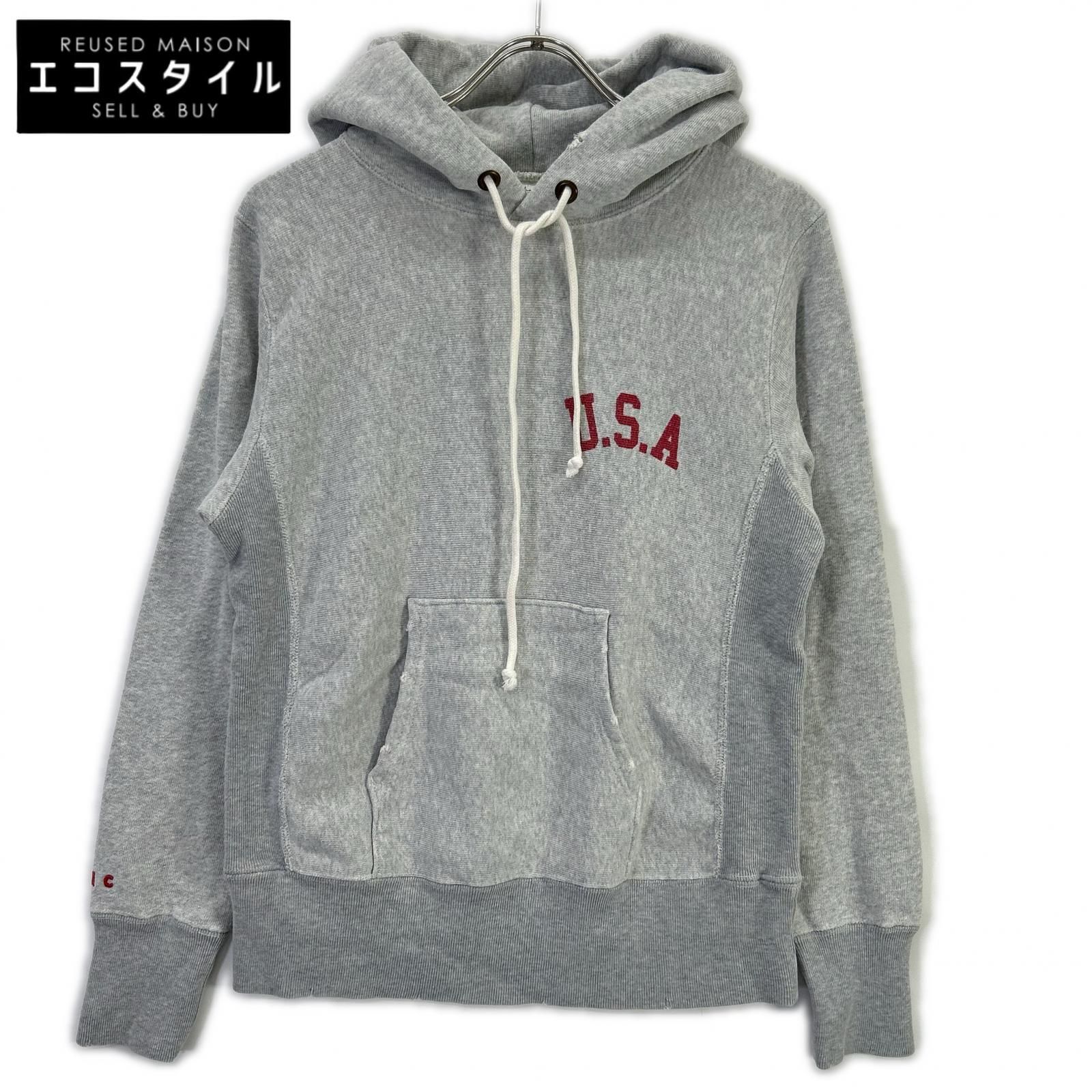 Champion　チャンピオン　【ロンハーマン別注】C8-J116 グレー ダメージ加工 フーディー