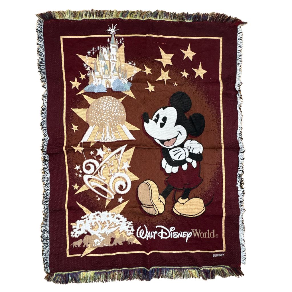 vintageラグ ブランケット マルチカバー タペストリー WDW シンデレラ城 エプコット マジックキングダム Rug Blanket Disney3307