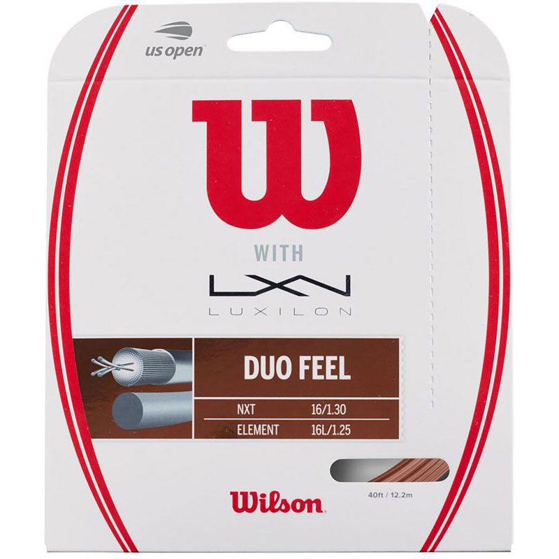 【ロット販売：入り数6】 Wilson(ウイルソン) DUO FEEL ELEMENT 125 & NXT 16 テニス 硬式ガット (wrz949730)、選択