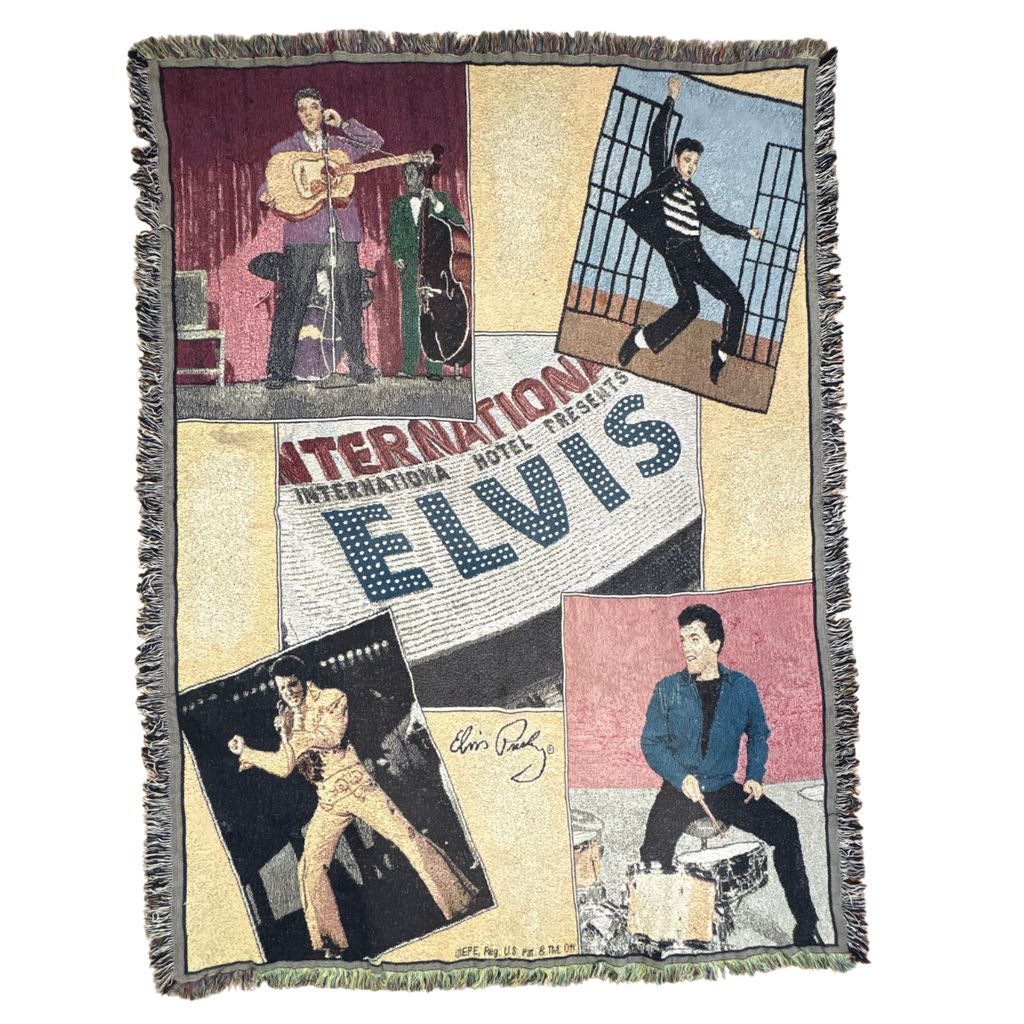 vintageラグ ブランケット マルチカバー タペストリー フォト エルヴィス・プレスリー Rug Blanket Elvis Presley 3314