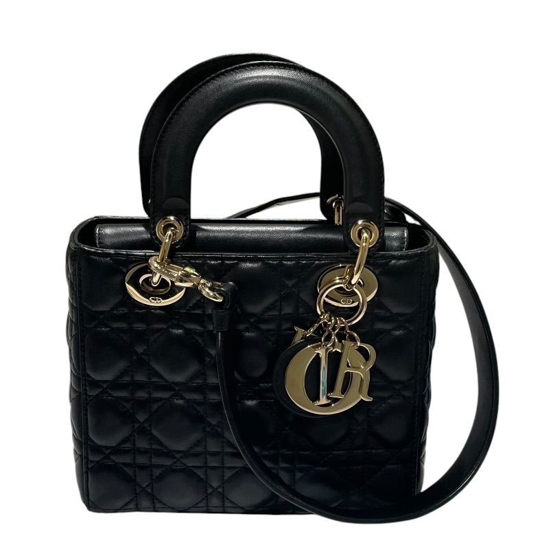 クリスチャン・ディオール Christian Dior レディディオール スモール M0538OCAL ブラック カナージュラムスキン レディース ハンドバッグ