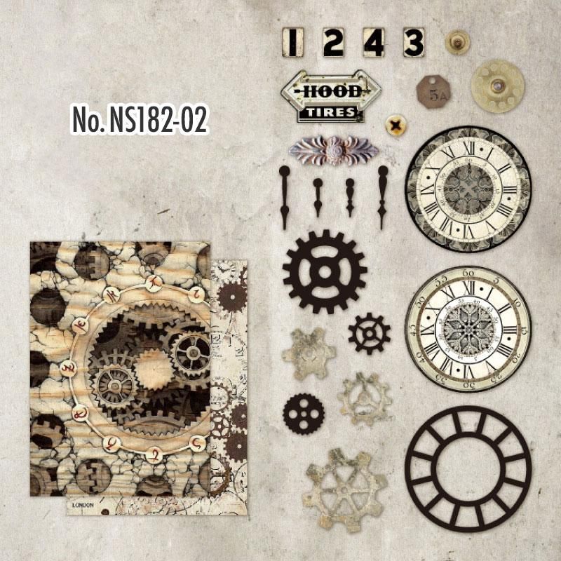 NS182 4点セット 素材紙 デザインペーパー コラージュ素材 手帳デコ