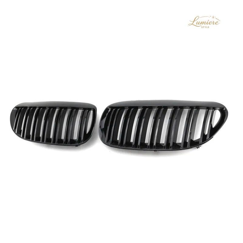 シングルラインスタイル カーフロントバンパーグリル BMW 6シリーズ E63 E64 2004-2010 マットレーシンググリル