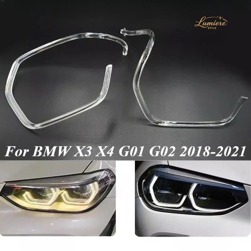 BMW X3 X4 G01 G02 2018-2021 LEDヘッドライト DRL 車用開口部ガイド デイタイムランニングライトチューブ LEDライトバー ホワイトライト