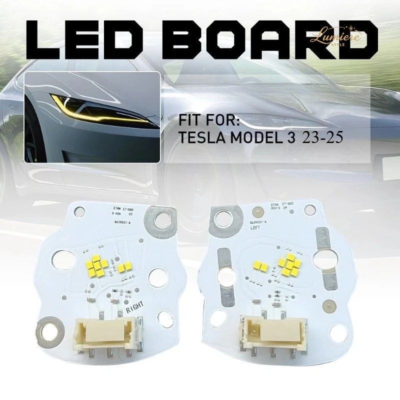 青、赤、黄色のLEDデイタイムランニングライトボード、テスラ モデル3 2024年以降、デイタイムランニングライトチップモジュール、LEDヘッ