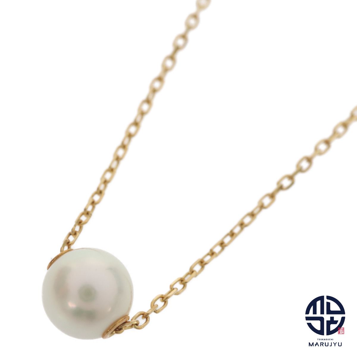 MIKIMOTO ミキモト K18YG 18金イエローゴールド 真珠 アコヤパール7.3mm 1P 一粒パール ネックレス スルーペンダント ジュエリー アクセサリー ブランド
