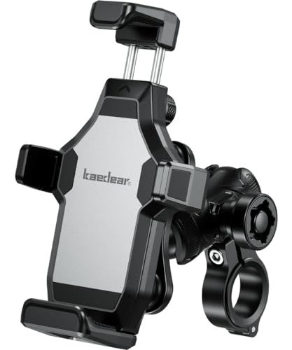 Kaedear(カエディア) バイク スマホホルダー 振動吸収 ファイバー強化樹脂&アルミ ハンドル 原付 オートバイ 自転車/iPhoneSEやminiなど小型機種対応/開閉回数耐久/スマホ厚さ17mmまで/スマホ形状影響なし/ロック機構/ ad17bc3e