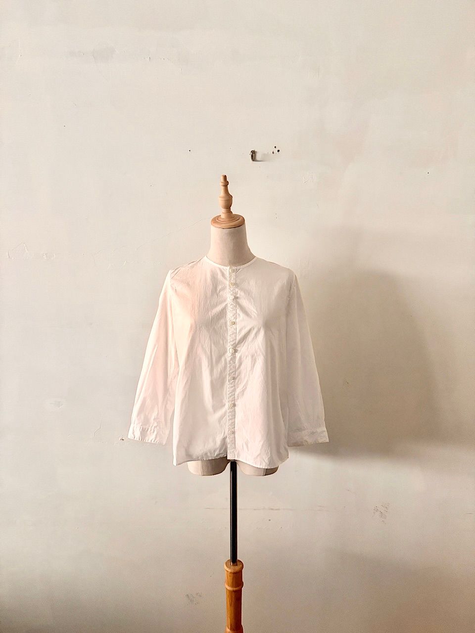 【美品】NO CONTROL AIR ノーコントロールエアー ノーカラーシャツ 白 38