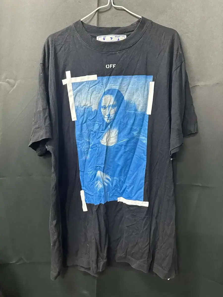 オフホワイト モナリザ 半袖Tシャツ ブラック