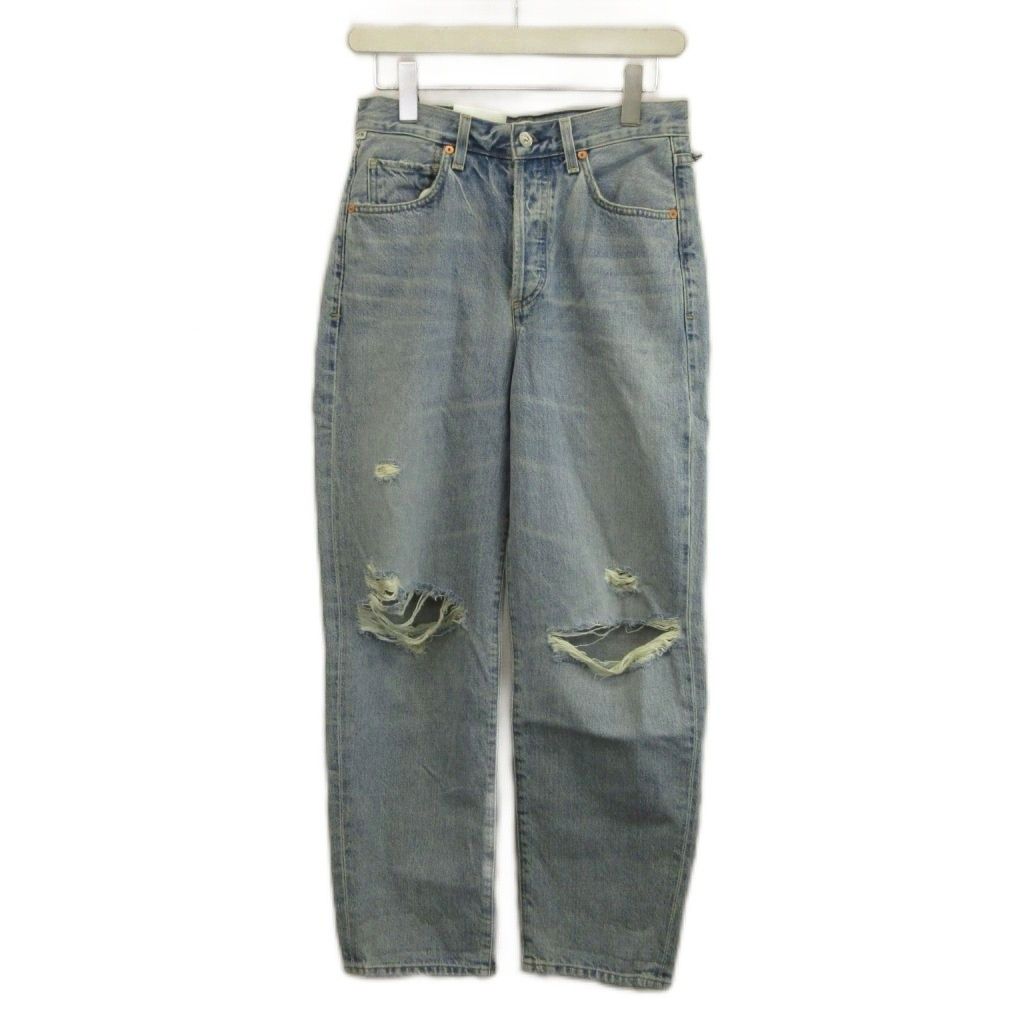 シチズン オブ ヒューマニティー CITIZENS OF HUMANITY Premium vintage ディラン ロール クロップ Dylan Rolled Crop デニムパンツ ジーンズ スリムストレート ダメージ加工 26 M 青 1994-837