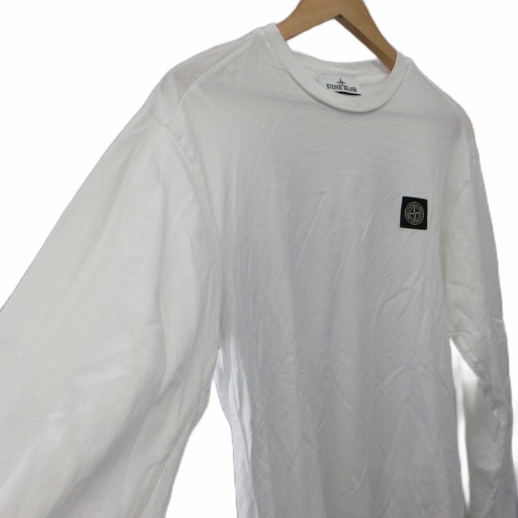 ストーンアイランド STONE ISLAND Tシャツ M 白 ホワイト ロゴパッチ