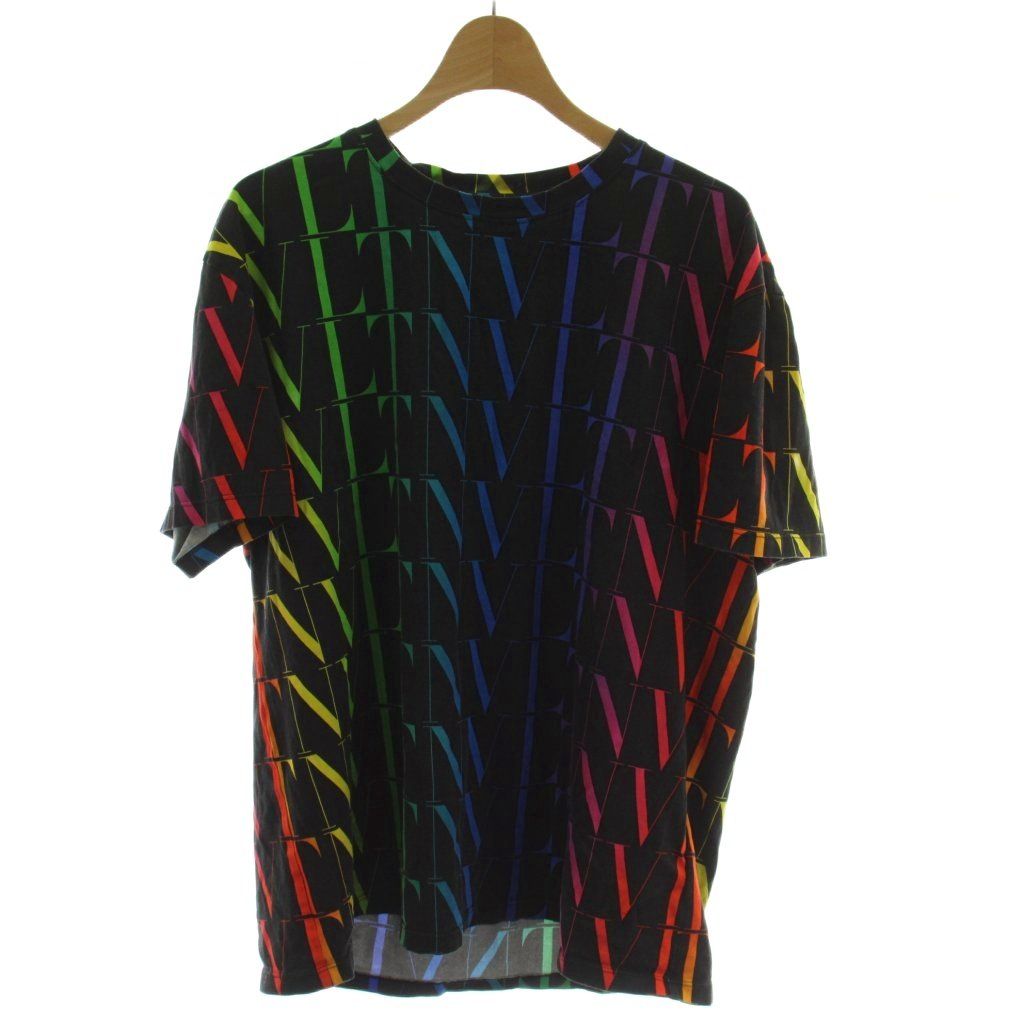ヴァレンティノ ガラヴァーニ VALENTINO GARAVANI コットンTシャツ XL マルチカラー 半袖 ロゴ 総柄 VV3MG08J73T /GG ■GY18
