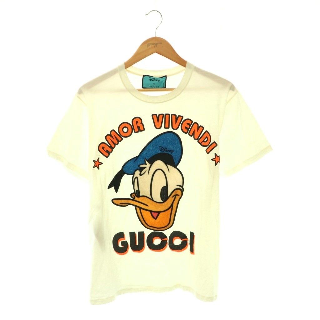 グッチ GUCCI ×Disney Tシャツ カットソー 半袖 アップリケ XS 白 マルチカラー 615044 XJDBJ /CX ■GY11