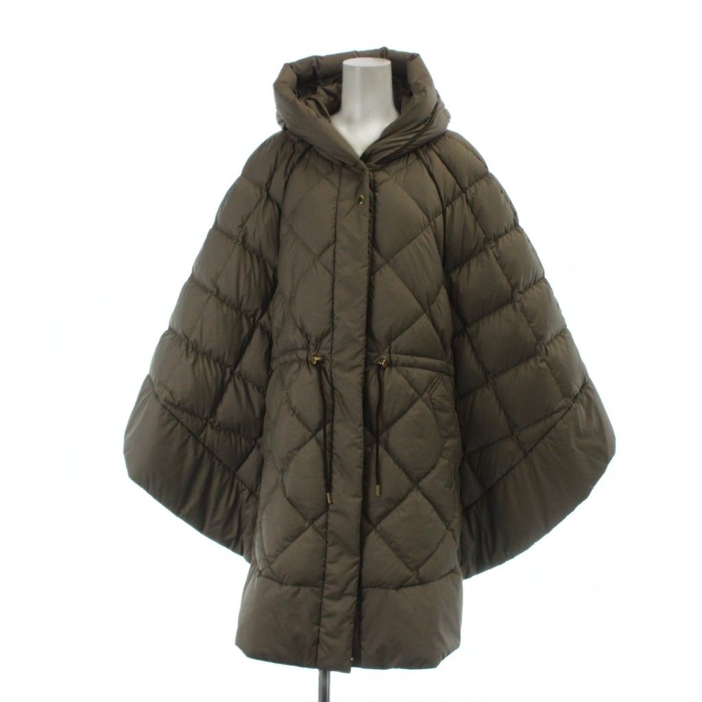 ウールリッチ WOOLRICH WWOU0469J エリスケープ ダウンジャケット ポンチョ ロゴ キルティング F ベージュ 茶 ブラウン ■GY18 /MQ