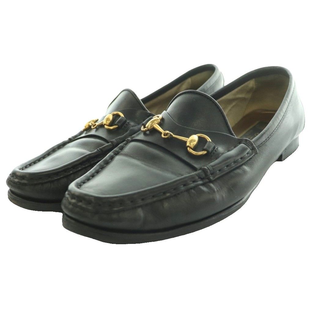 グッチ GUCCI ホースビット ローファー レザー ローヒール ラウンドトゥ 35.5 黒 ブラック 1953 /SS ■OS ■GY50