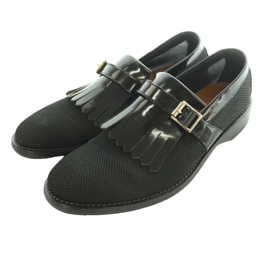 ポールスミス PAUL SMITH メッシュローファー エナメルタッセル ラウンドトゥ ローヒール 8 黒 ブラック /SS ■OS ■GY50