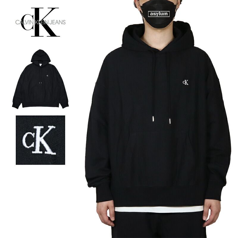 カルバンクライン ジーンズ パーカー CALVIN KLEIN JEANS プルオーバーパーカー フーディー セットアップ 対応 メンズ レディース ブランド 大きいサイズ おしゃれ おすすめ 人気 黒 ckj112 M L XL XXL