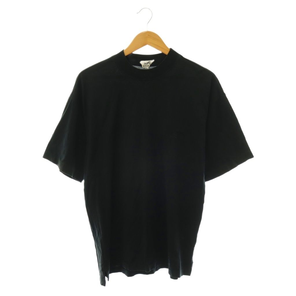 エルメス HERMES カットソー Tシャツ 馬車ロゴ M ブラック ヴィンテージ /CX ■GY50