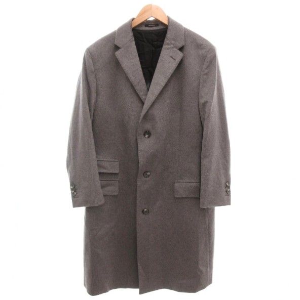 ヒューゴボス チェスターコート ロング丈 カシミヤ グレー ワンカラー アウター ヒューゴボス HUGO BOSS チェスターコート ロング丈 カシミヤ グレー