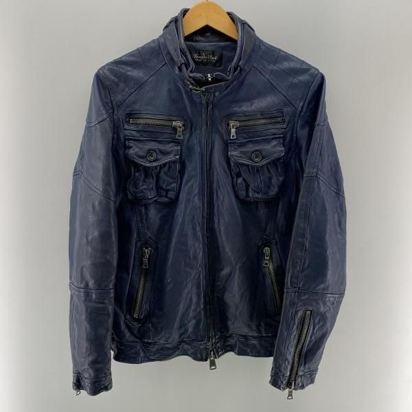 中古】TORNADO MART ゴートレザージャケット(変色あり) ネイビー