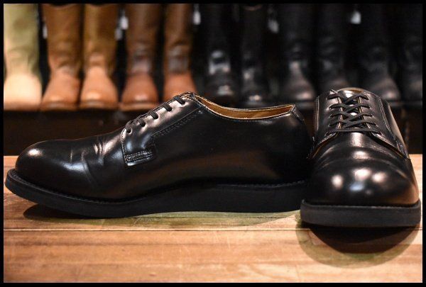 【9D 美品 25年】レッドウィング 101 ポストマン シューズ 黒 ブラック シャパラル 短靴 ローカット ブーツ redwing HOPESMORE【GF322】