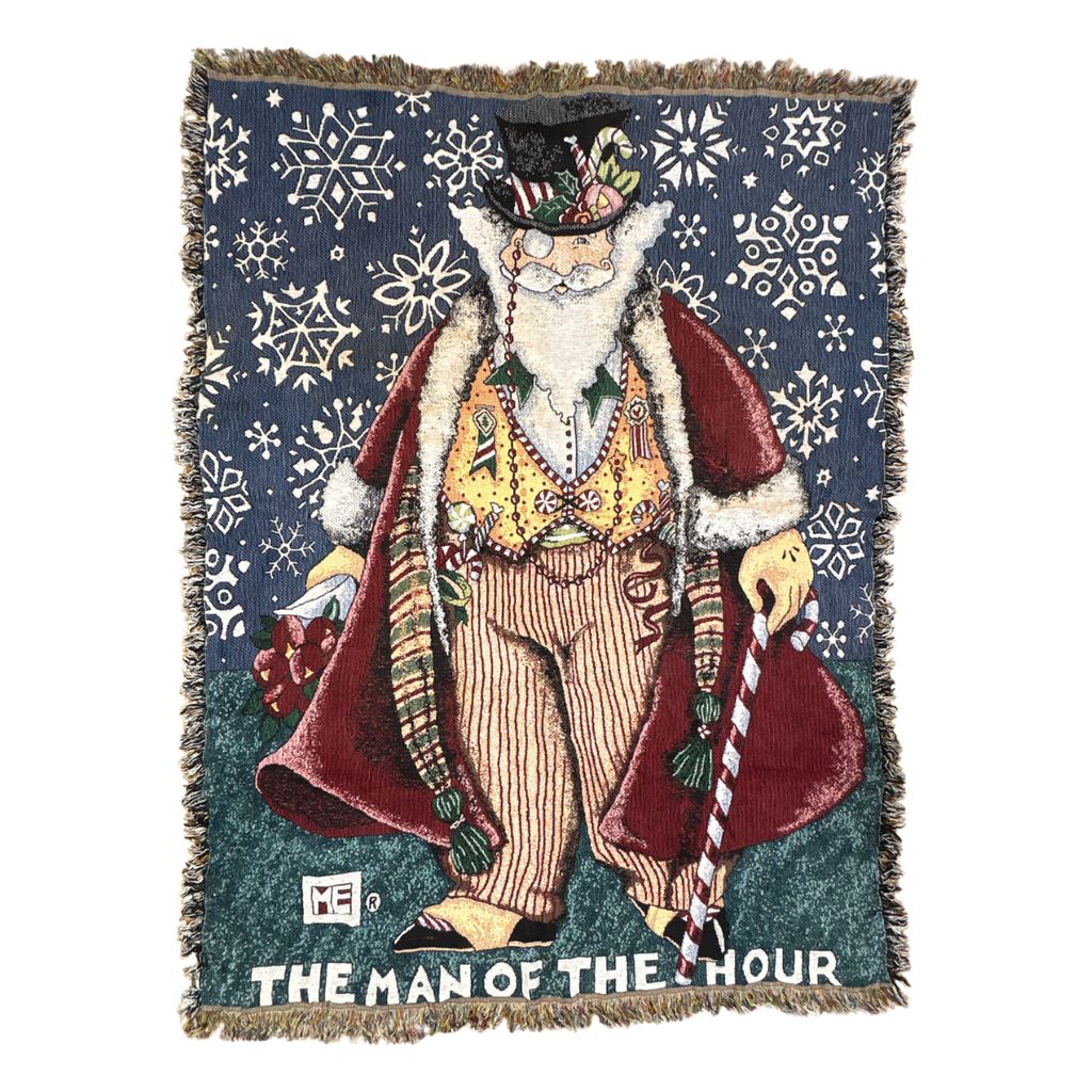 vintageラグ ブランケット マルチカバー タペストリー メアリーエンゲルブライト サンタ クリスマス Rug Blanket Christmas 3331