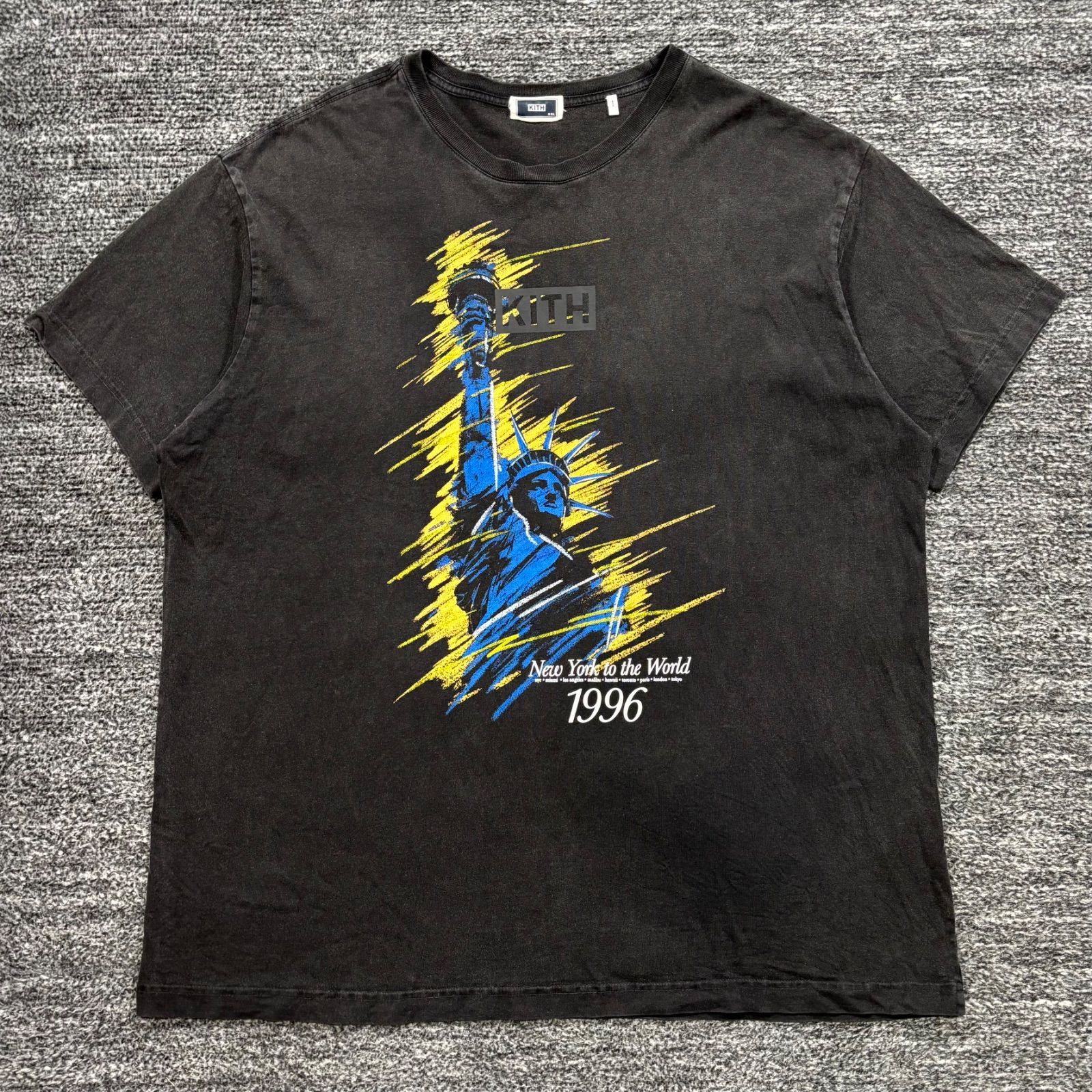 美品 Kith 96 NY Vintage Tee XXL キス 1996 York to the World ビンテージ加工 Tシャツ