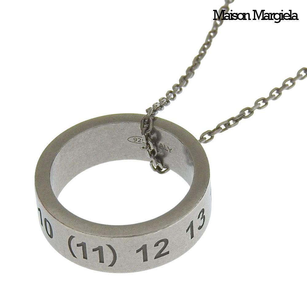 超美品 メゾンマルジェラ Maison Margiela 2024年 SM1UU0028 ナンバリング チェーン ネックレス シルバー SV925 箱付き 定価94600円 ユニセックス