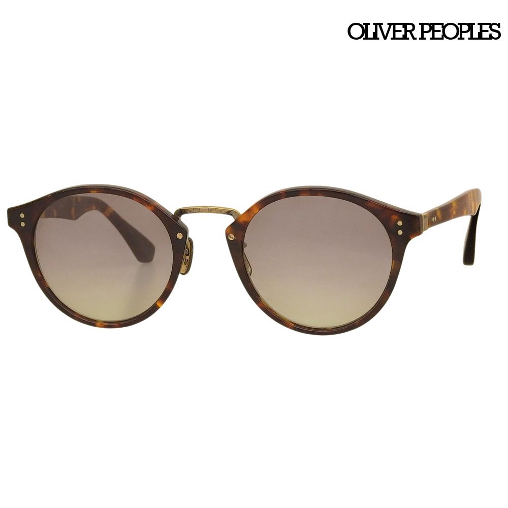 美品 オリバーピープルズ OLIVER PEOPLES Tannen ボストンシェイプ サングラス ブラウン ゴールド 保存袋・ケース付き 日本製 メンズ