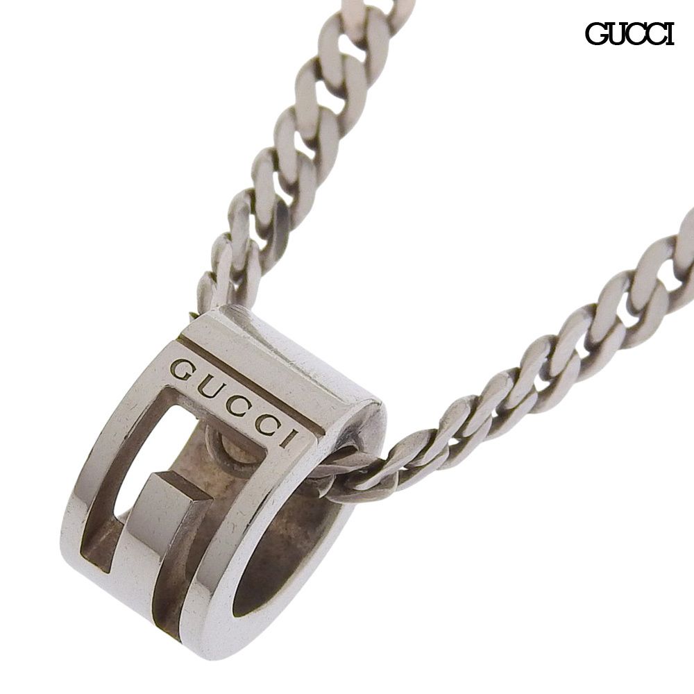 超美品 グッチ GUCCI カットアウトG シルバー リング ネックレス SV925
