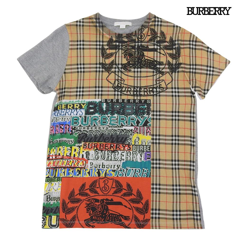 超美品 バーバリー BURBERRY ノバチェック 落書き デザイン Tシャツ 14Y 152cm XS キッズ レディース