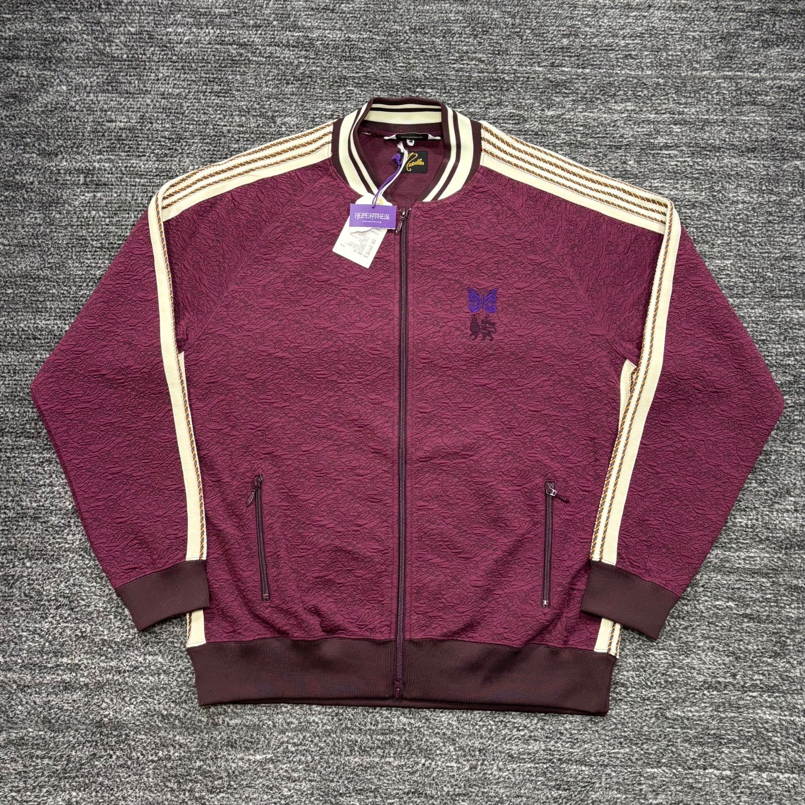 未使用品 needles × Sasquatchfabrix.RIB COLLAR TRACK JACKET DARK PURPLE XL ニードルス サスクワッチファブリクス トラックジャケット ダークパープル