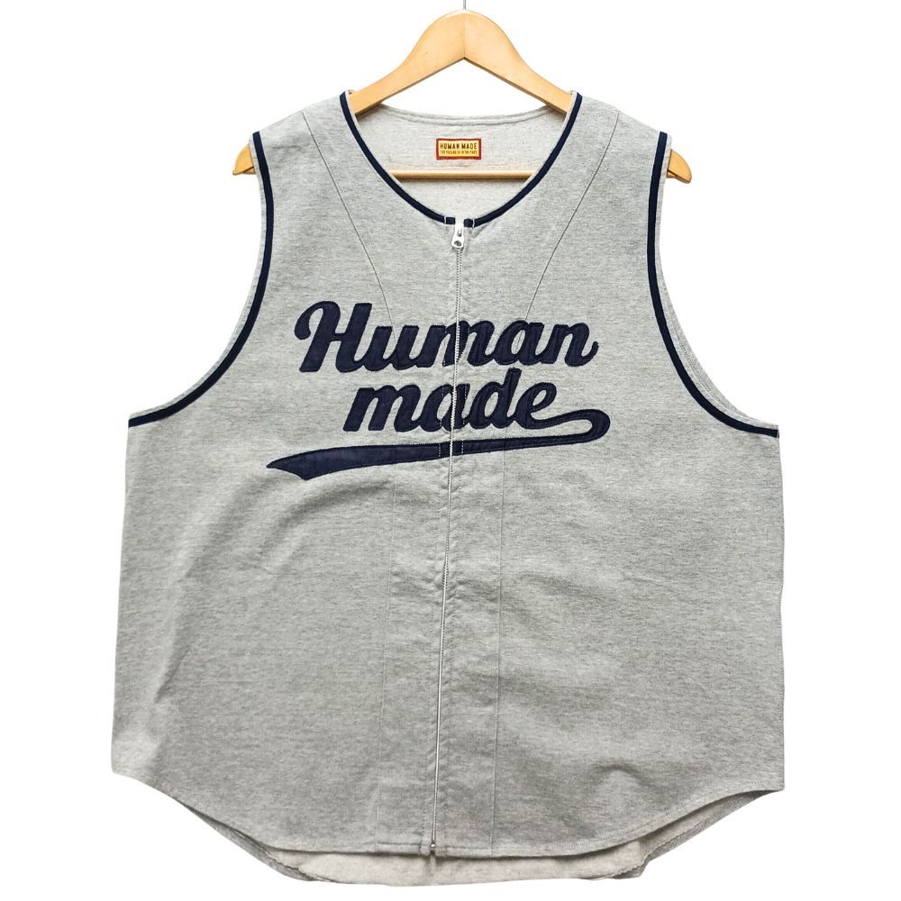 HUMAN MADE ヒューマンメイド HM31SH007 BASEBALL SHIRT ノースリーブ ジップ ベースボールシャツ グレー サイズL 正規品 / 55409 26,180円